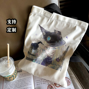 第五人格帆布包周边定制书包幻灯师猫猫单肩包大容量学生手提袋包