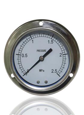 供应仿日NK轴向带前边不锈钢压力表304压力表YB100ZT2.5MPAG3/8