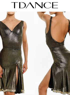 TDANCEx杜玉君联名【亮皮大摆半裙】练习服亮片点缀拉丁女TXD-02