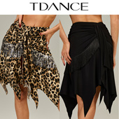 232 班服飘逸集训上课GL TDANCE女拉丁练功 不规则飘片流苏半裙