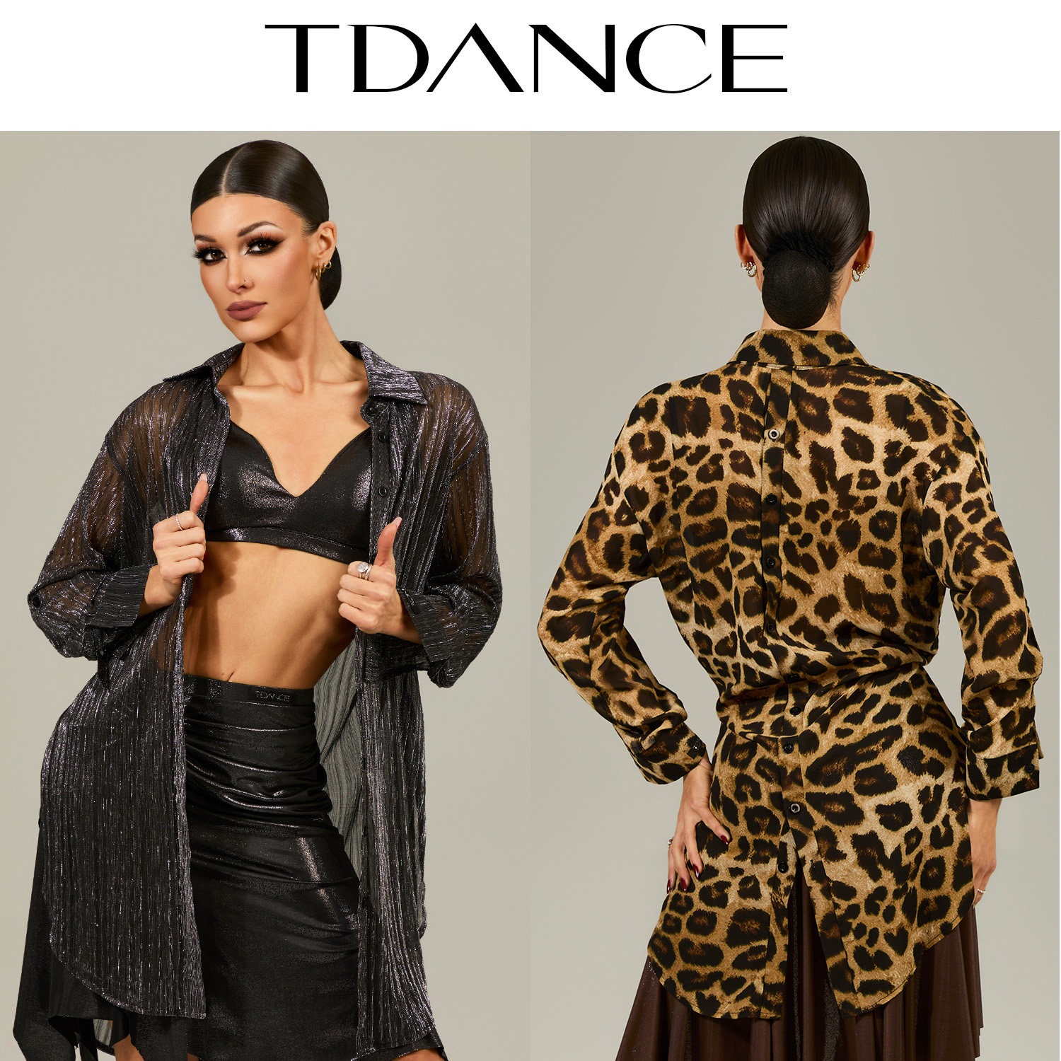 TDANCE国标拉丁练习【前后钮扣衬衣】上衣个性教师教课成人GL-230