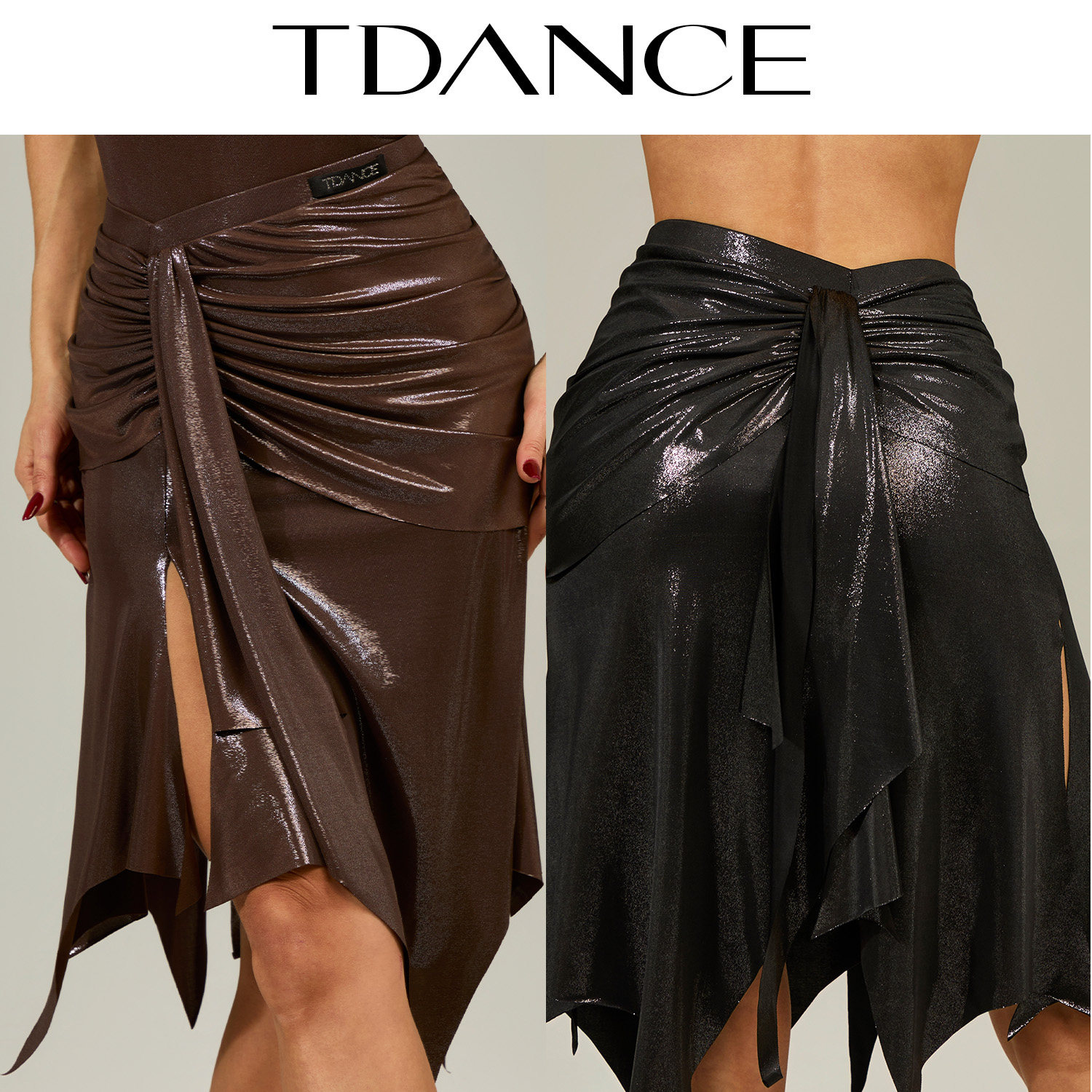 TDANCE女拉丁练功【不规则飘片半裙】班服飘逸集训专业成人GL-233