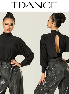 TDANCE国标摩登舞【高领露背连体上衣】练习教课日常双人舞JM-264
