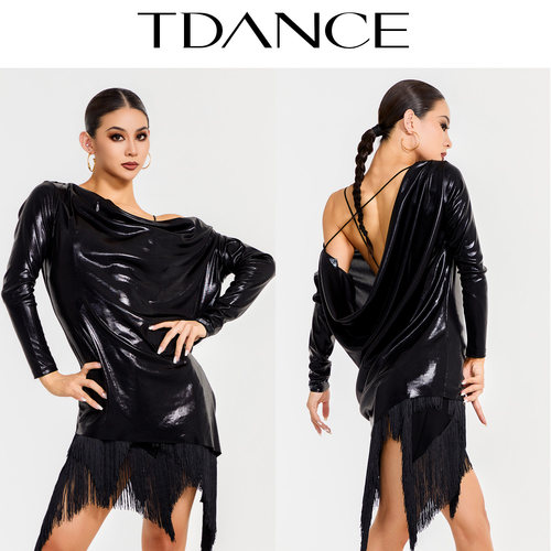 TDANCE后背荡领斜摆上衣