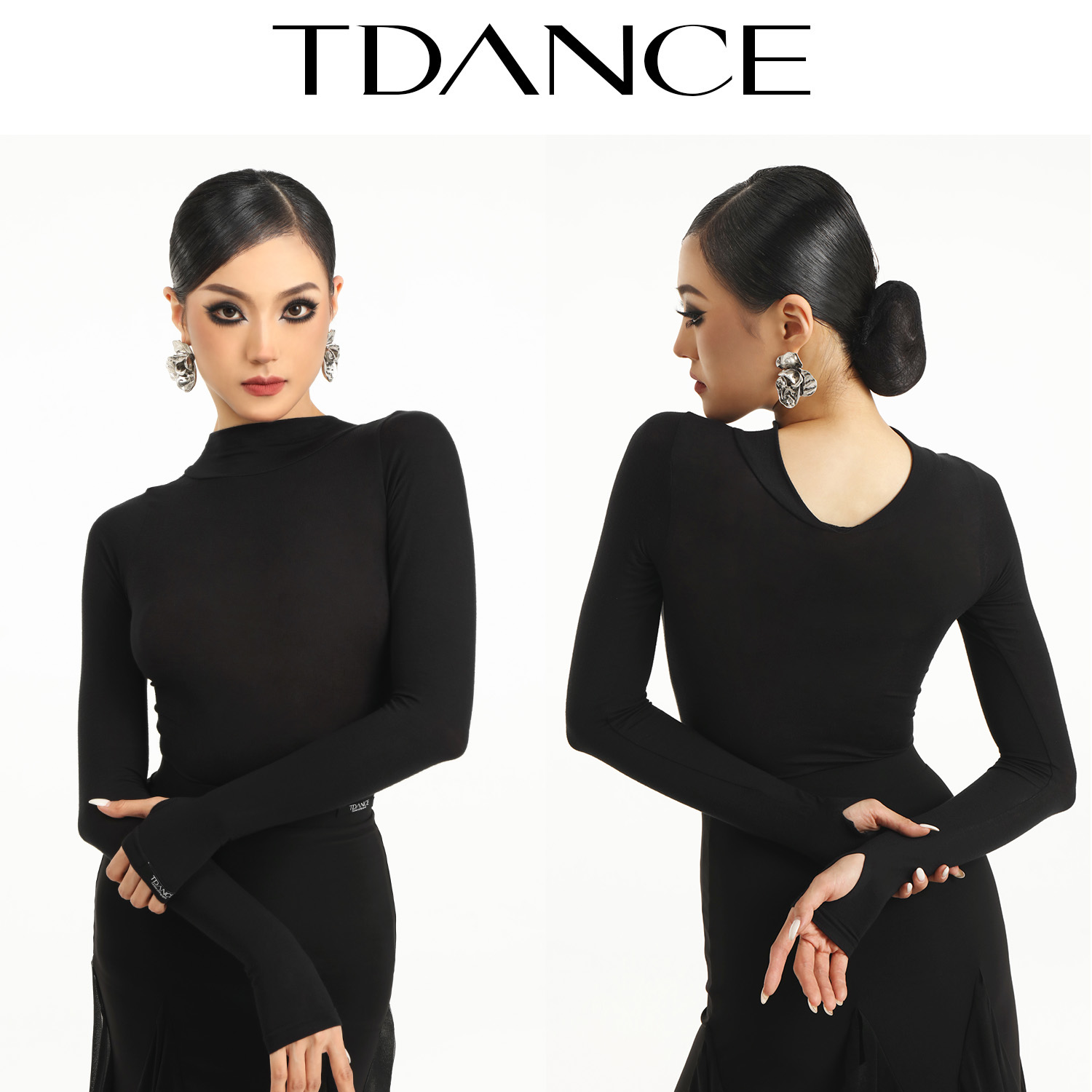 TDANCE小高领长袖连体上衣