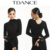 小高领长袖 连体上衣 百搭女修身 TDANCE摩登拉丁练服 舒适JM