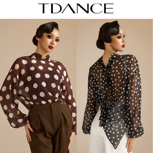 TDANCE灯笼袖飘带罩衫
