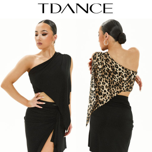TDANCE拉丁单肩飘片上衣