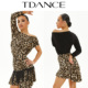TDANCE拉丁摩登练习服 100 成人设计感JM 斜肩不对称袖 连体上衣