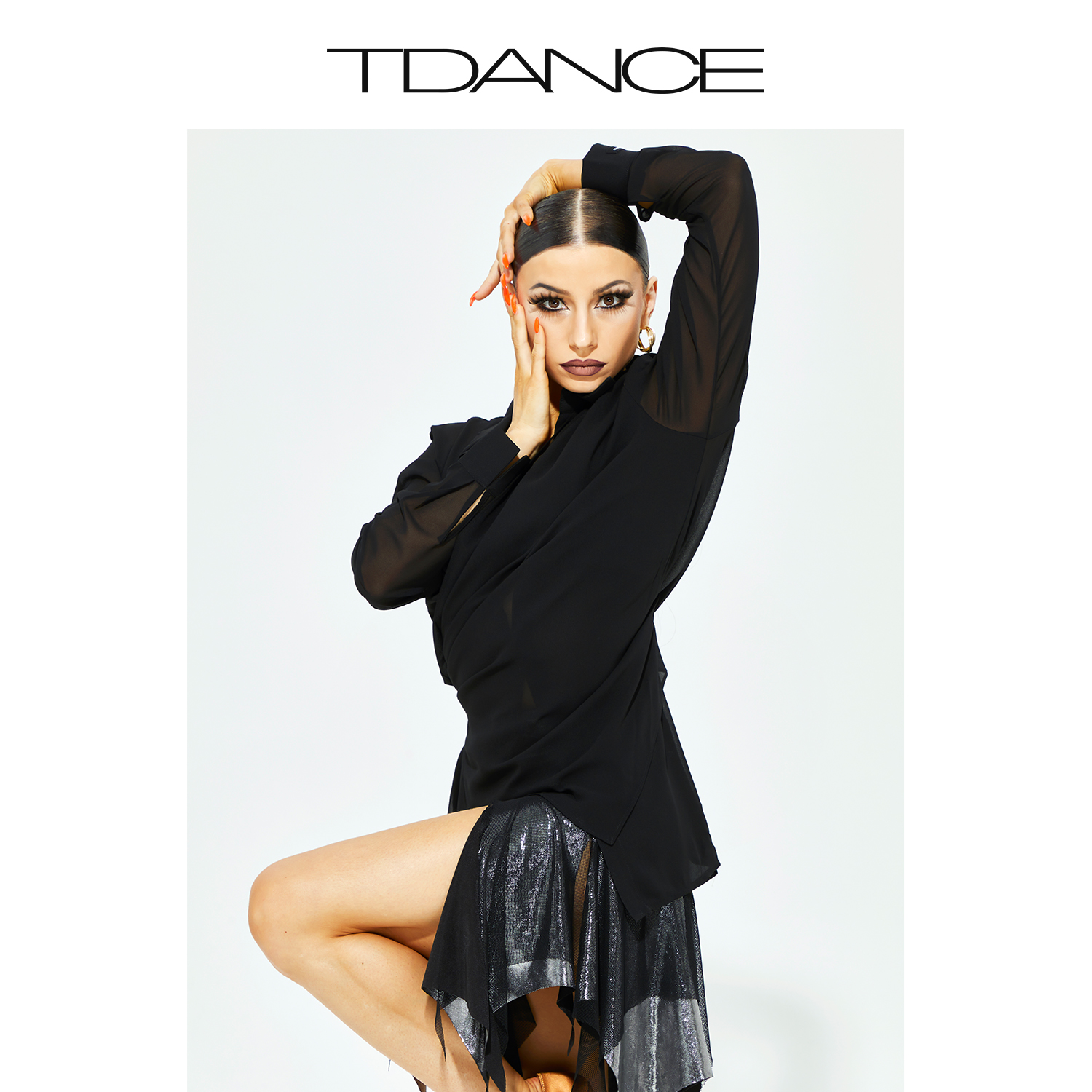 TDANCE双层飞片大摆半裙