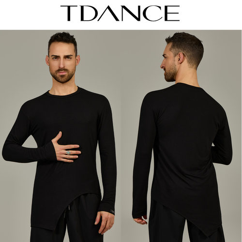 TDANCE圆领不规则下摆长袖