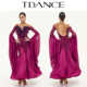 TDANCE摩登舞蹈国标表演比赛服 华尔兹连衣裙华丽SM06 紫韵花影