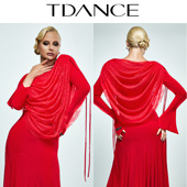 上课表演设计感JM TDANCE摩登练习服 抽绳褶皱荡领连体上衣 115