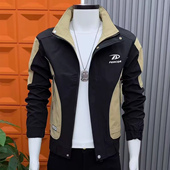 百搭痞帅男士 潮流个性 夹克新款 修身 上衣 韩版 拼色外套男立领时尚