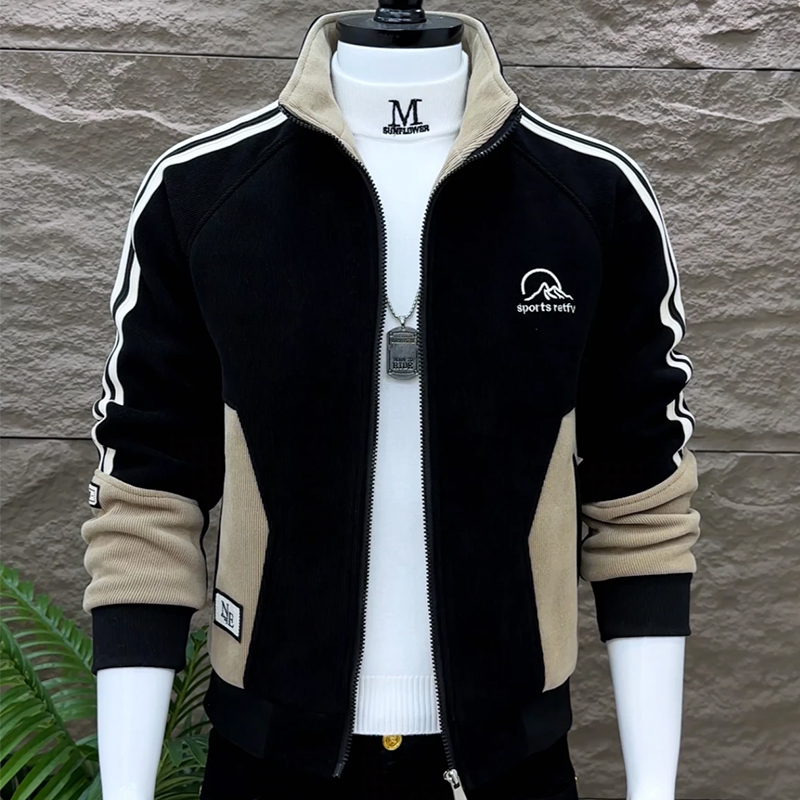 秋冬保暖加绒男士立领夹克外套