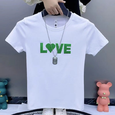 夏季字母刺绣男士短袖t恤痞帅