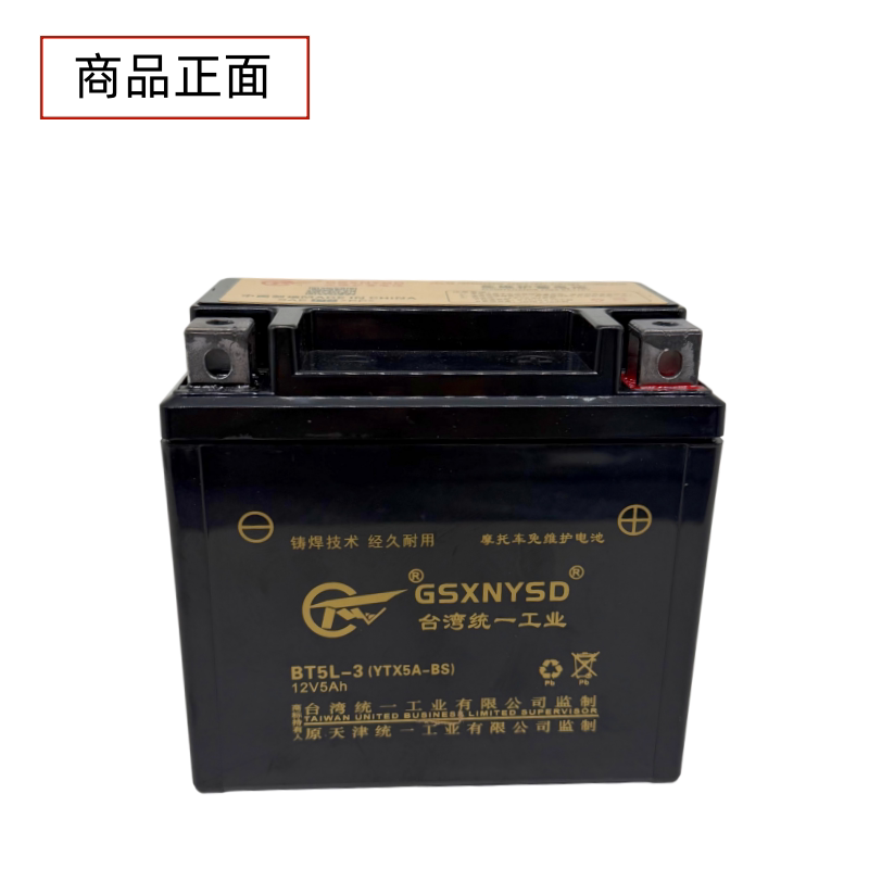 统一摩托车电瓶12V通用MFX5L-BS免维护巧格i飞致150福喜125电池
