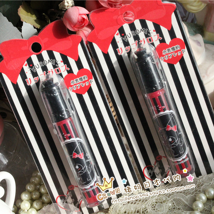 现货日本购入sanrio KITTY KUROMI 小恶魔库洛米甜心亮泽唇彩2.8g