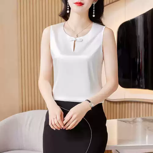 Шелковое летнее белье для повседневной носки, базовый приятный телу топ с чашечками, майка топ для матери