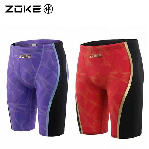 Zoke洲克FINA认证竞技连体速干无袖及膝快速泳衣成人青少年竞赛
