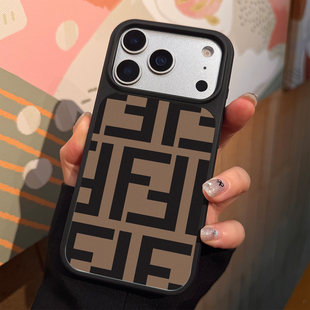 iPhone17Promax手机壳潮牌双F苹果16磨砂玻璃壳15plus男女款 13欧美12适用华为mate80Pro防摔保护套 14Pro个性