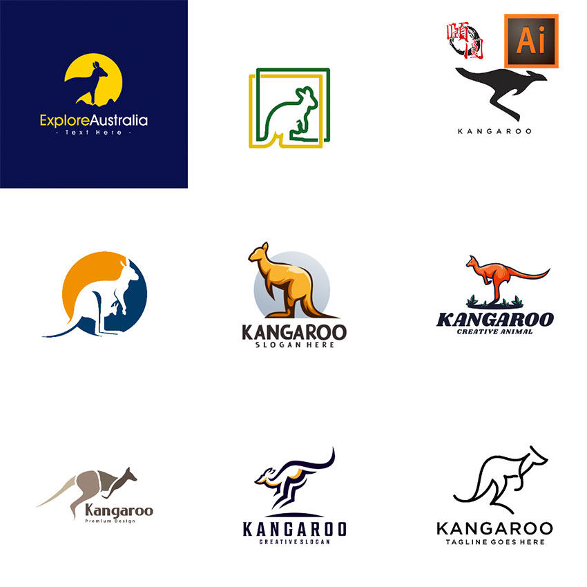袋鼠logo标志图标ai矢量设计素材
