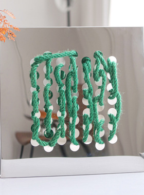 不锈钢艺术装饰画，绳索抽象设计