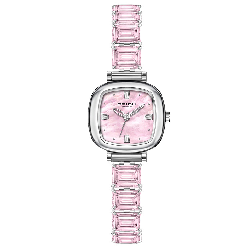 凯度女士手表小方糖方形腕表时尚轻奢皓石手链表贝母防水石英女表