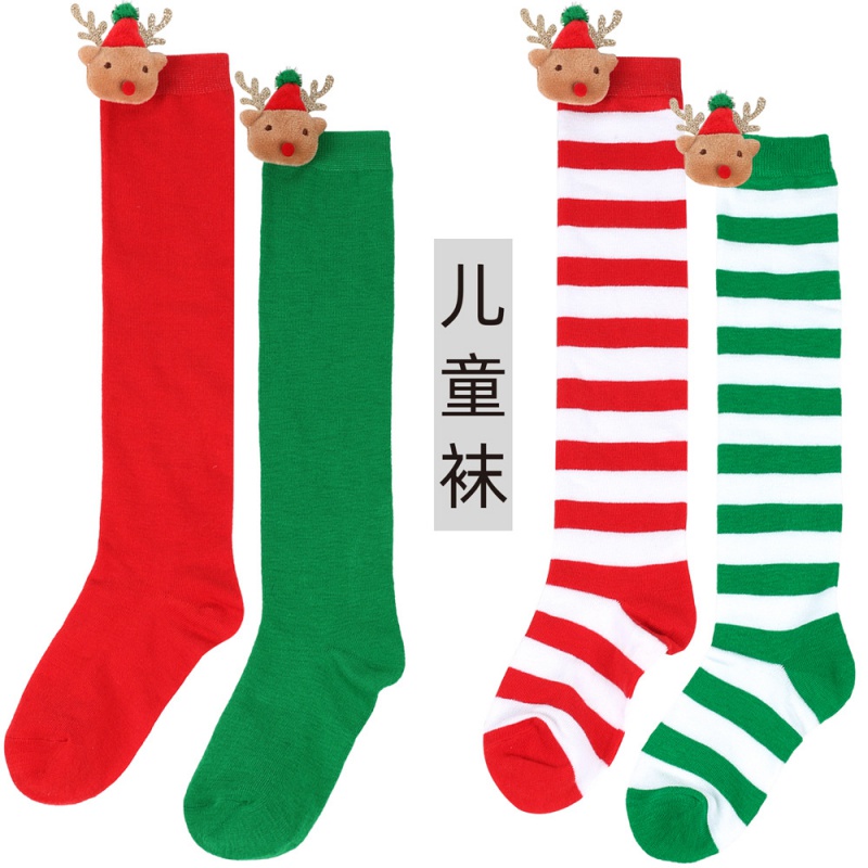 儿童圣诞袜长袜秋冬新款麋鹿公仔袜子中大童长筒袜跨境可爱玩偶袜