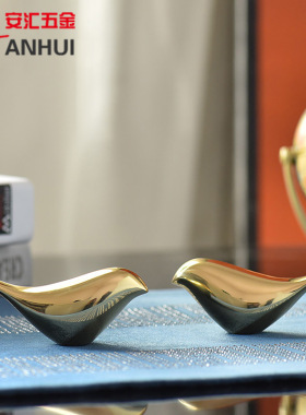 铜鸟情侣摆件，欧美客厅装饰新宠