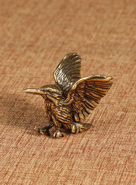 手工古黄铜汽车钥匙扣老鹰挂件复