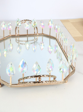 轻奢水晶玻璃果盘，茶几新宠，2