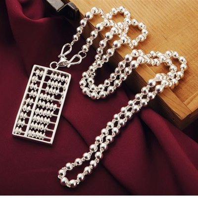 算盘99足银纯银毛衣链女时尚项链长款高级感吊坠百搭潮流大气高档