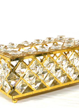 欧式水晶纸巾盒客厅家用创意