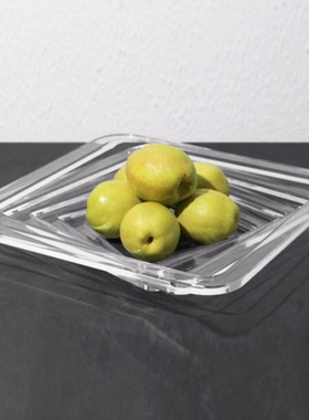 简约现代亚克力透明创意螺旋叠片果盘摆件样板房餐桌茶几果盆装饰