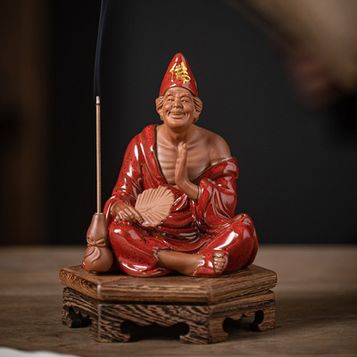 济公活佛陶瓷摆件禅意装饰