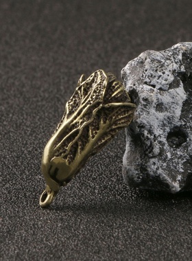 中国风黄铜钥匙扣，手工白菜挂件