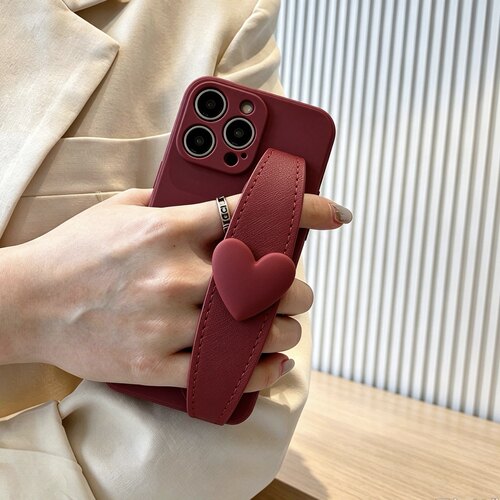 适用OnePlus一加Turbo6v手机壳Ace6T Ace5爱心Ace6至尊版Ace6xPro喜庆酒红Ace3V斜跨Ace2女15 13手腕带12套11