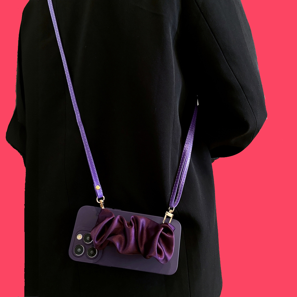 vivo适用Y500手机壳X200X100s丝巾手腕带S30弹力Y36Y37Y50m挂绳Y300紫色X90S20S19S17S16Y77e Y33t Y76s套X80