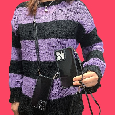 Magic7适用荣耀300手机壳Nova14 13 12 11 10 9华为Mate70四角挂扣孔P60P50P40畅享80黑色GTPro斜挎背带挂绳8