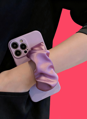 K80适用小米15手机壳Turbo4红米10A弹力手腕带Redmi K60K50K70至尊版Ultra丝巾Note 14 13R 12C 11 Pro紫色9A