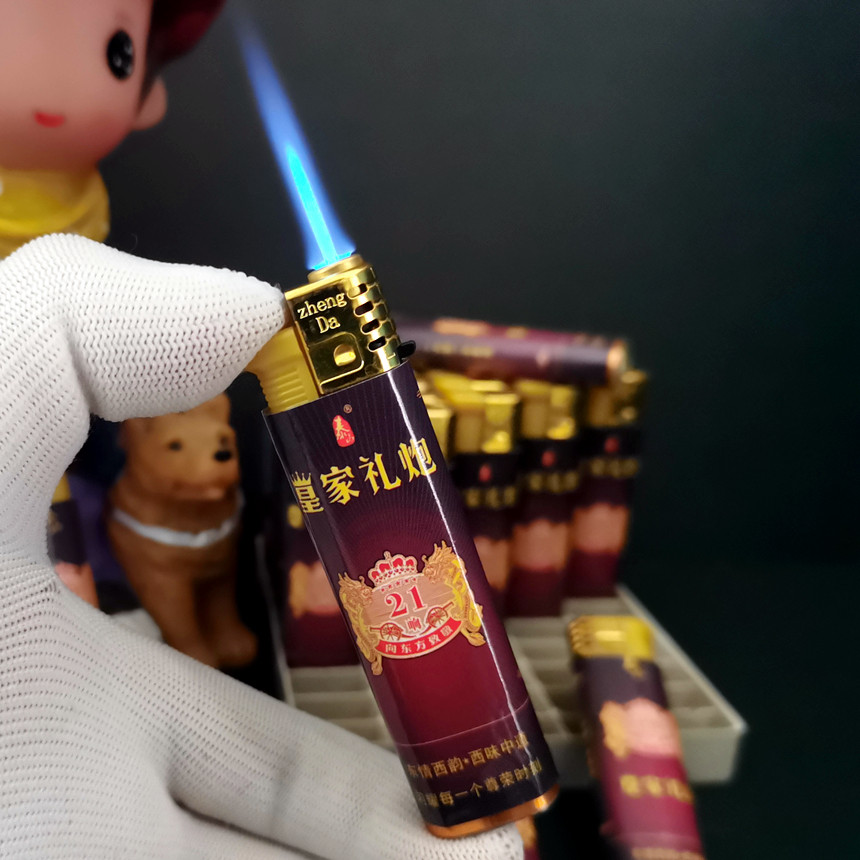原厂防风泰山打火机皇家礼炮21响广告打火机商务直冲可调包纸防爆