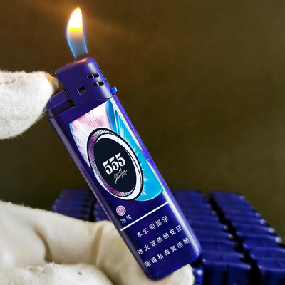 烟厂草555原装冰炫三五细支点烟器超薄防爆明火打火机可调节