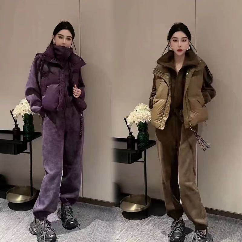 2026秋冬季新款休闲运动服套装女加绒加厚棉马甲卫衣束脚裤三件套