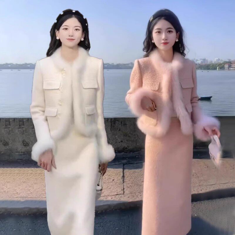 冬季小香风流行穿搭加棉加厚时尚套装裙女洋气兔毛百搭显瘦两件套,女装/女士精品,时尚套装,淘宝优惠券,粉丝福利购,淘宝优惠卷