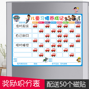 儿童成长习惯表冰箱磁贴教学奖励磁贴小学生行为磁性贴自律表贴纸