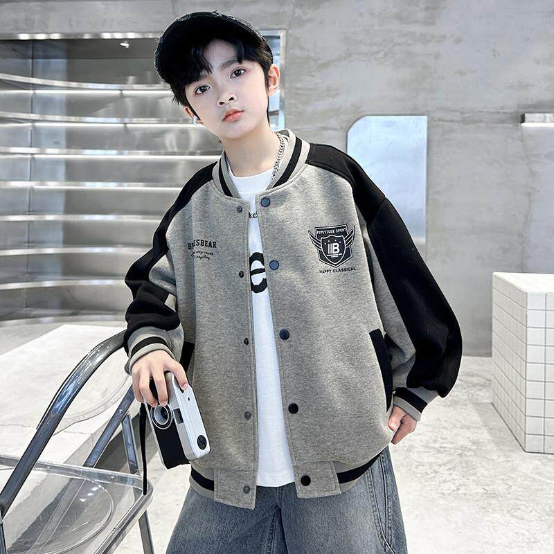 新品男童春秋款运动棒球服外套2025新款春季中大童儿童男孩春装痞