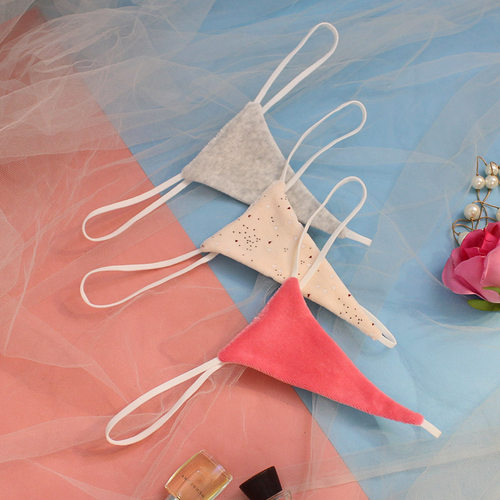 毛毛短绒丁字裤一根绳免脱女情调