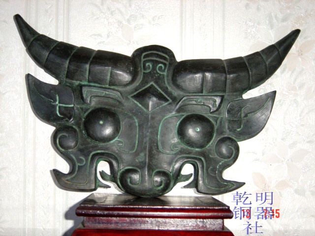 仿古青铜器艺术品牛头壁挂家居墙壁青铜装饰件