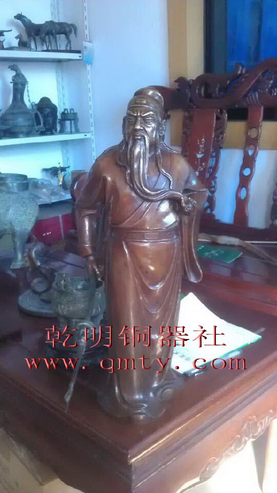 仿古青铜关公像雕塑铜像艺术品江苏非遗传承人制作
